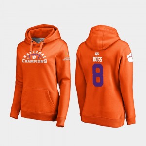 #8 Justyn Ross Clemson Tigers College Football Playoff Pylon 2018 National Champions Womens Hoodie - Orange