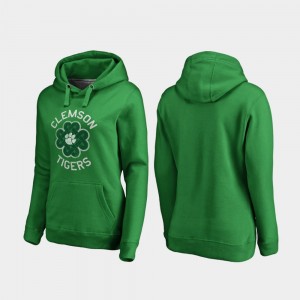 Clemson Tigers St. Patrick's Day Luck Tradition Women Hoodie - Kelly Green