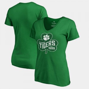 Clemson Tigers Paddy's Pride Fanatics St. Patrick's Day Ladies T-Shirt - Kelly Green