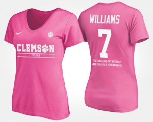 #7 Mike Williams Clemson Tigers Ladies With Message T-Shirt - Pink