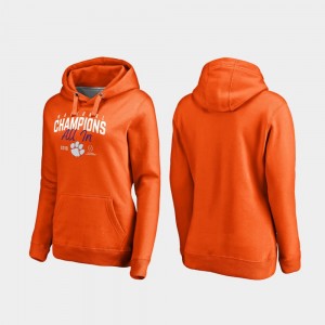 Clemson Tigers College Football Playoff Huddle 2018 National Champions For Women Hoodie - Orange