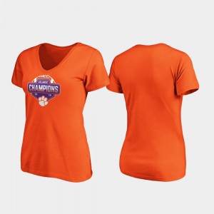 Clemson Tigers For Women ACC Atlantic V-Neck 2019 Football Division Champions T-Shirt - Orange