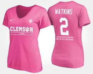 #2 Sammy Watkins Clemson Tigers Women's With Message T-Shirt - Pink