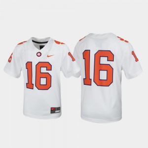 #16 Clemson Tigers Youth(Kids) Football Untouchable Jersey - White