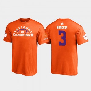 #3 Amari Rodgers Clemson Tigers 2018 National Champions Pylon Youth T-Shirt - Orange