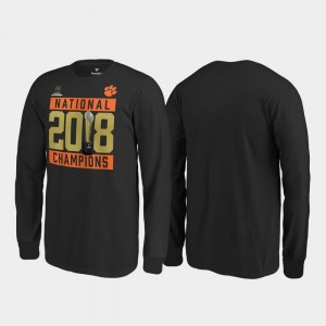 Clemson Tigers For Kids Pitch Long Sleeve College Football Playoff 2018 National Champions T-Shirt - Black