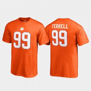 #99 Clelin Ferrell Clemson Tigers Name & Number College Legends For Kids T-Shirt - Orange