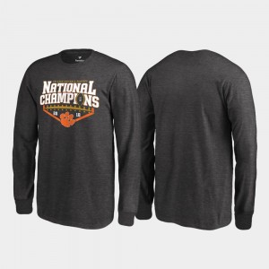 Clemson Tigers For Kids Rollout Long Sleeve College Football Playoff 2018 National Champions T-Shirt - Heather Gray