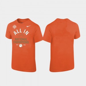 Clemson Tigers For Kids Celebration College Football Playoff 2018 National Champions T-Shirt - Orange