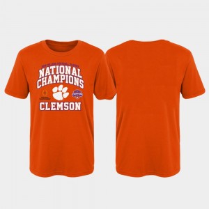Clemson Tigers College Football Playoff 2018 National Champions For Kids T-Shirt - Orange
