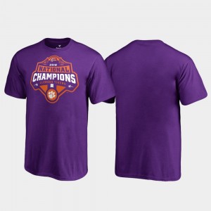 Clemson Tigers Gridiron College Football Playoff 2018 National Champions Youth(Kids) T-Shirt - Purple