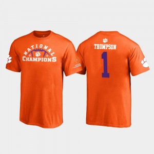 #1 Trevion Thompson Clemson Tigers Pylon 2018 National Champions Youth(Kids) T-Shirt - Orange