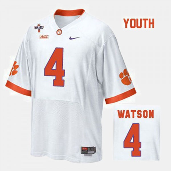 4 Deshaun Watson Clemson Tigers College Football Kids Jersey - White